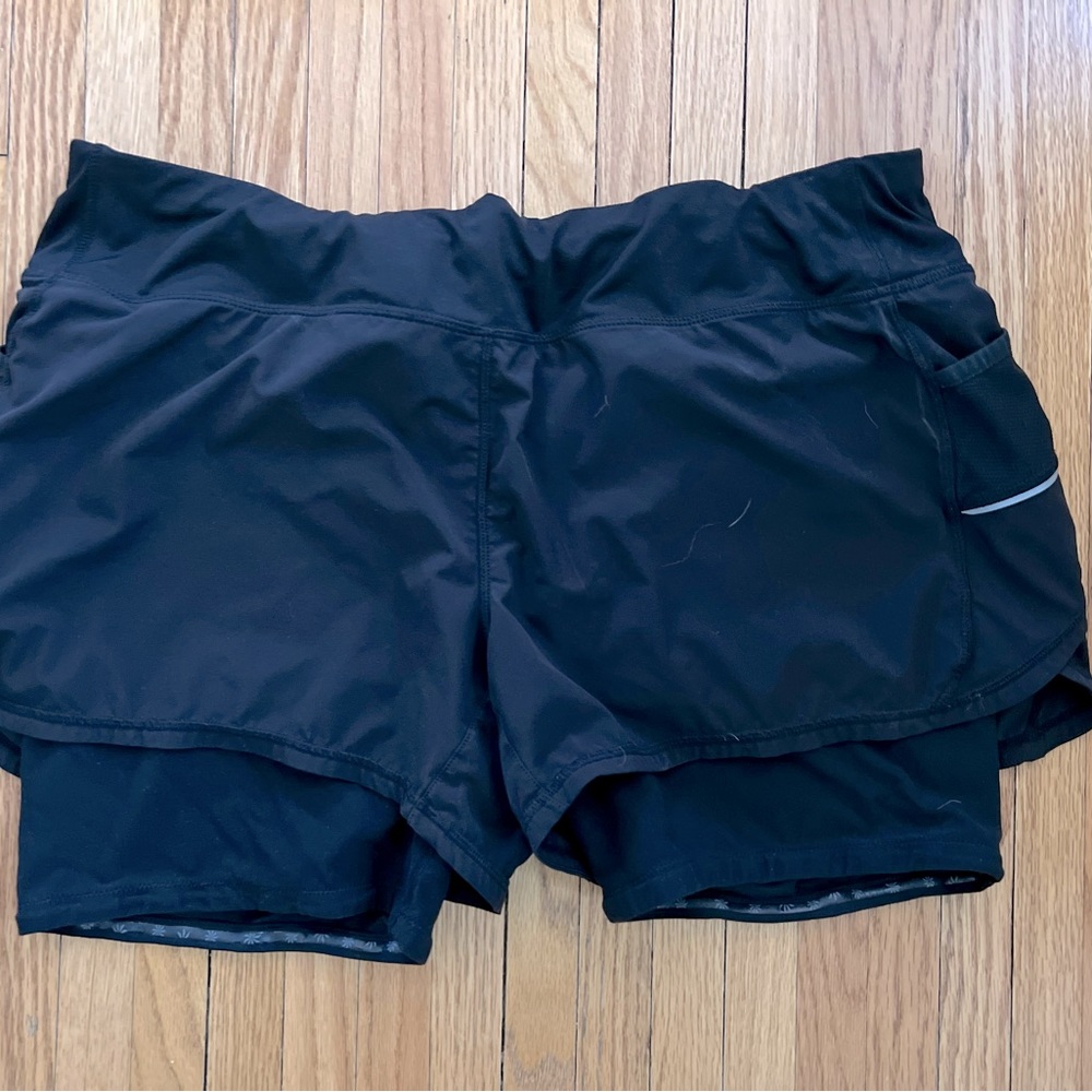 Athleta black lined running shorts